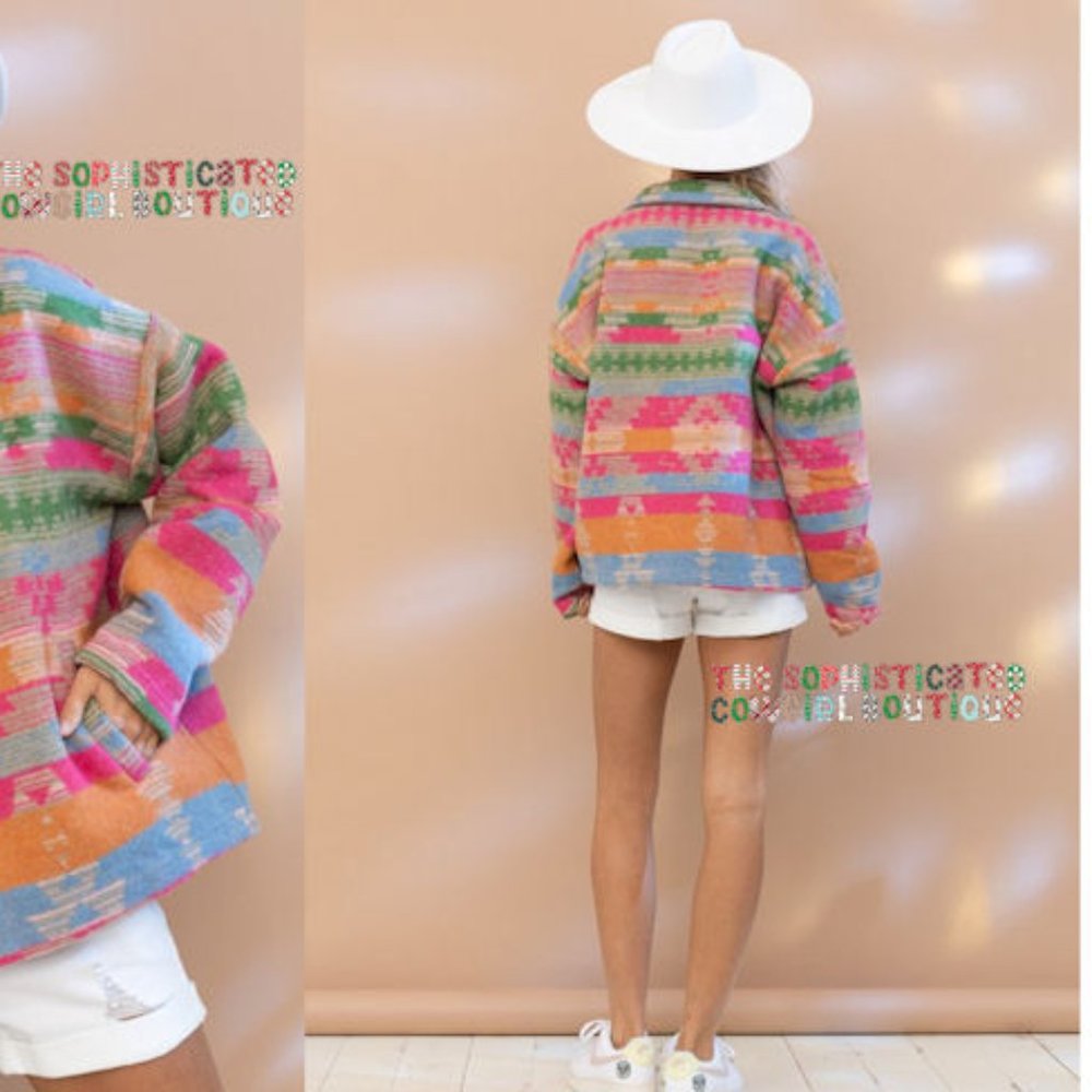 THE TOPSANNAH LADIES AZTEC PRINT JACKET - Picture 2 of 13